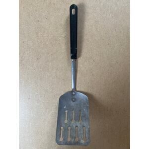 Vtg Ekco Keyhole Slotted Spatula Turner Black Nylon Handle Utensil 13.5" USA